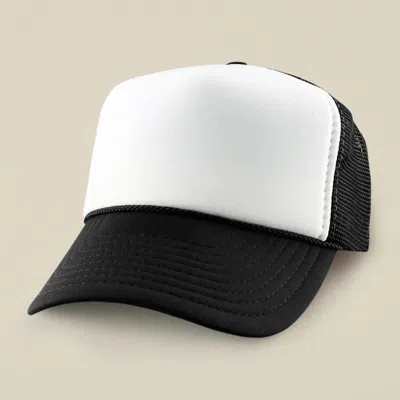 Fashnzfab Plain Two Tone Mesh Back Trucker Hat In Black