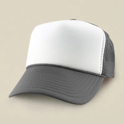 Fashnzfab Plain Two Tone Mesh Back Trucker Hat In Gray