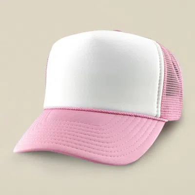 Fashnzfab Plain Two Tone Mesh Back Trucker Hat In Pink