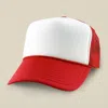 Fashnzfab Plain Two Tone Mesh Back Trucker Hat In Red