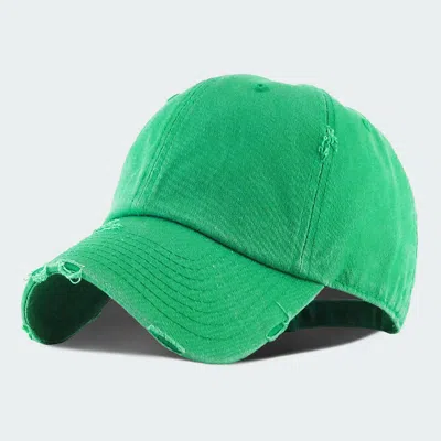 Fashnzfab Plain Vintage Baseball Cap In Green