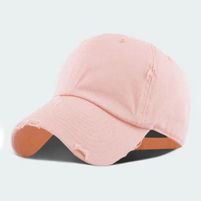 Fashnzfab Plain Vintage Baseball Cap In Pink