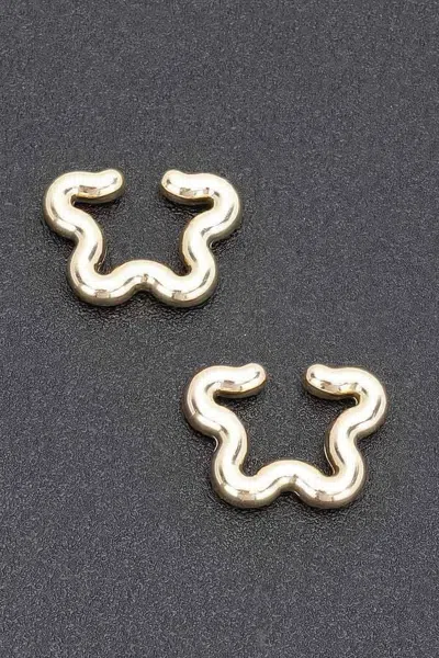 Fashnzfab Plastic Cuff Earring In Gold