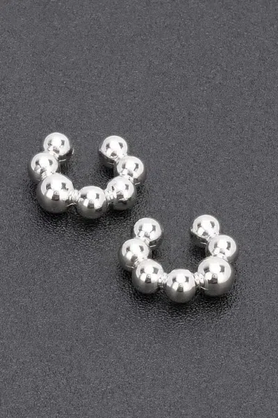 Fashnzfab Plastic Cuff Earring In Silver