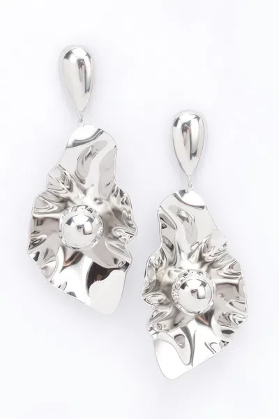 Fashnzfab Plated Metal Earring In Silver