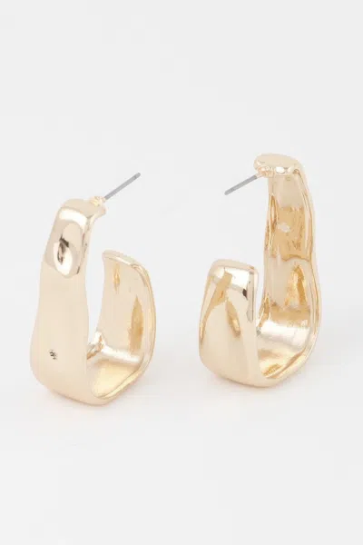 Fashnzfab Plated Open Cuff Earrings In Gold