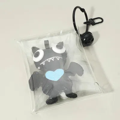 Fashnzfab Playful Monster Doll Pouch Bag Keychain Bag Charm In Black