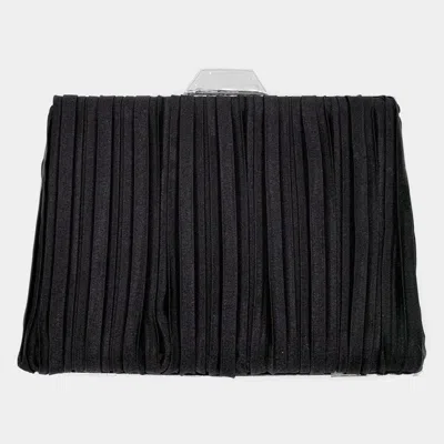 Fashnzfab Pleated Evening Clutch / Crossbody Bag In Black