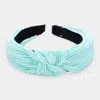 Fashnzfab Pleated Knot Burnout Headband In Blue