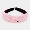 Fashnzfab Pleated Knot Burnout Headband In Pink