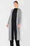Shop Fashnzfab Pleated Long Sleeve Cardigan In Grey