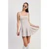 Fashnzfab Pleated Mini Dress With Back Ties