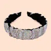 Fashnzfab Pleated Rhinestone Headband In Multi