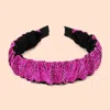 Fashnzfab Pleated Rhinestone Headband In Pink