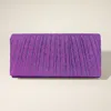 Fashnzfab Pleated Shimmery Evening Clutch / Crossbody Bag In Purple