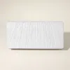 Fashnzfab Pleated Shimmery Evening Clutch / Crossbody Bag In White