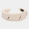 Fashnzfab Pleated Solid Faux Leather Headband In Multi