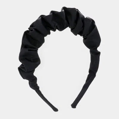 Fashnzfab Pleated Solid Headband In Black