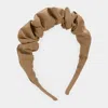 Fashnzfab Pleated Solid Headband In Brown