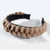 Fashnzfab Pleated Solid Headband In Sand