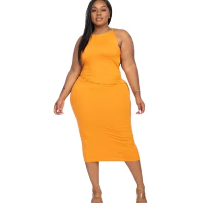 Fashnzfab Plus Open Back Criscross Maxi Fashion Dress In Multi