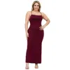 FASHNZFAB PLUS SIZE CRISSCROSS BACK SPLIT THIGH MAXI DRESS