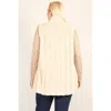 Fashnzfab Plus Size Faux Fur Vest Jacket With Open Front, Hi-lo Hem, And Pockets In Gold