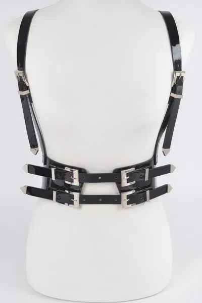 Fashnzfab Plus Size Faux Leather Harness In Purple