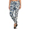 Fashnzfab Plus Size Floral Print, Full Length Leggings In A Slim Fitting Style With A Banded High Waist In Multi