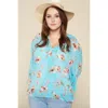 FASHNZFAB PLUS SIZE FLORAL PRINTED OVERSIZE FLOWY AND AIRY KIMONO WITH DRAMATIC BELL SLEEVES