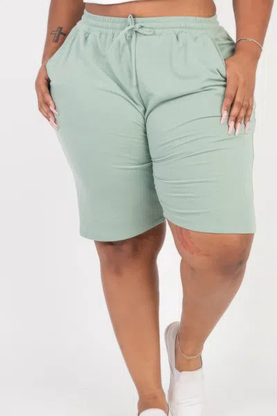 Fashnzfab Plus Size French Terry Bermuda Shorts In Multi
