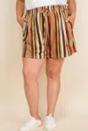 Fashnzfab Plus Size Snake Skin Casual Shorts In Green