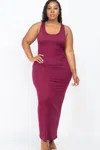 Fashnzfab Plus Size Solid Basic Maxi Dress In White