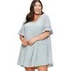 Fashnzfab Plus Size Spring Floral Printed Lovely Swing Dress In Multi