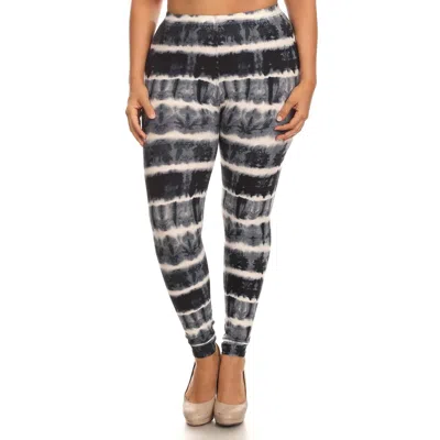 Fashnzfab Plus Size Tie Dye Print, Full Length Leggings In A Fitted Style With A Banded High Waist In Multi