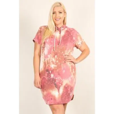 Fashnzfab Plus Size Tie-dye Print Relaxed Fit Dress In Multi