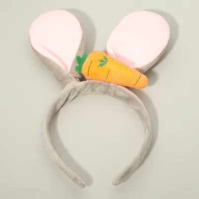 Fashnzfab Plush Carrot Accent Easter Bunny Ear Headband In Orange
