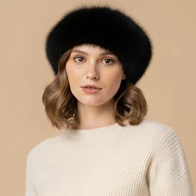 Fashnzfab Plush Faux Fur Round Winter Beret Hat In Pattern