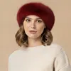Fashnzfab Plush Faux Fur Round Winter Beret Hat In White