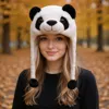 Fashnzfab Plush Panda Ear Flaps Winter Hat In Multi