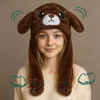 Fashnzfab Plush Puppy Ear Flaps Winter Hat In Brown