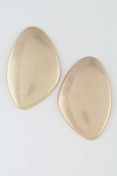 Fashnzfab Polished Classic Plate Drop Earrings In Gold