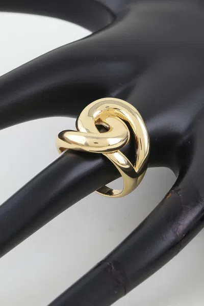 Fashnzfab Polished Interloop Statement Ring In Gold