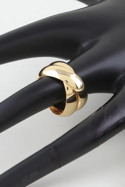 Fashnzfab Polished Intertwined Band Ring In Gold