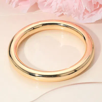 Fashnzfab Polished Metal Dome Bangle Bracelet Gold