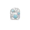Fashnzfab Polished Ornate Larimar Ring In Silver
