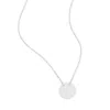 Fashnzfab Polished Round Engravable Disk Necklace In Silver