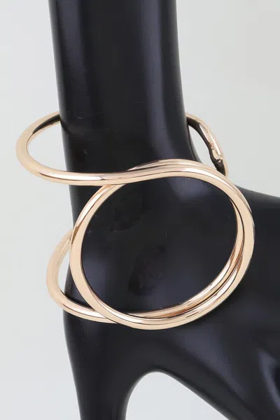 Fashnzfab Polished Swirl Wrap Bracelet In Gold