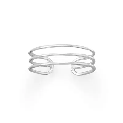 Fashnzfab Polished Triple Row Toe Ring In Multi
