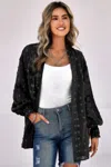 Fashnzfab Polka Dot Kimono Loose Front Open Top